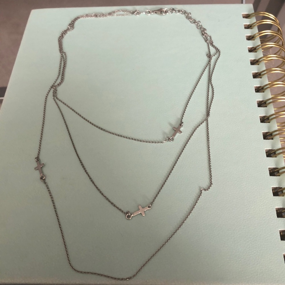 Multi layered silver chain